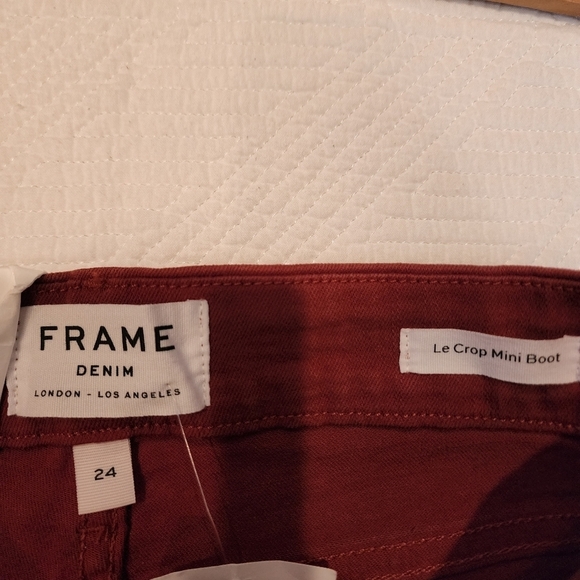 NWT Frame Red Cropped Bootcut Jeans Women's Size 24 - Picture 4 of 15